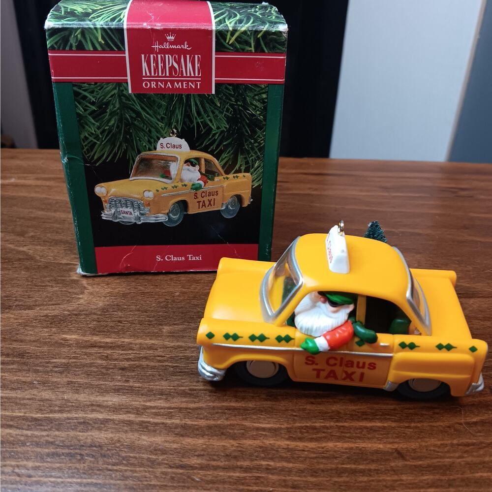 Hallmark S. Clauses Taxi Dated 1990 Ornament